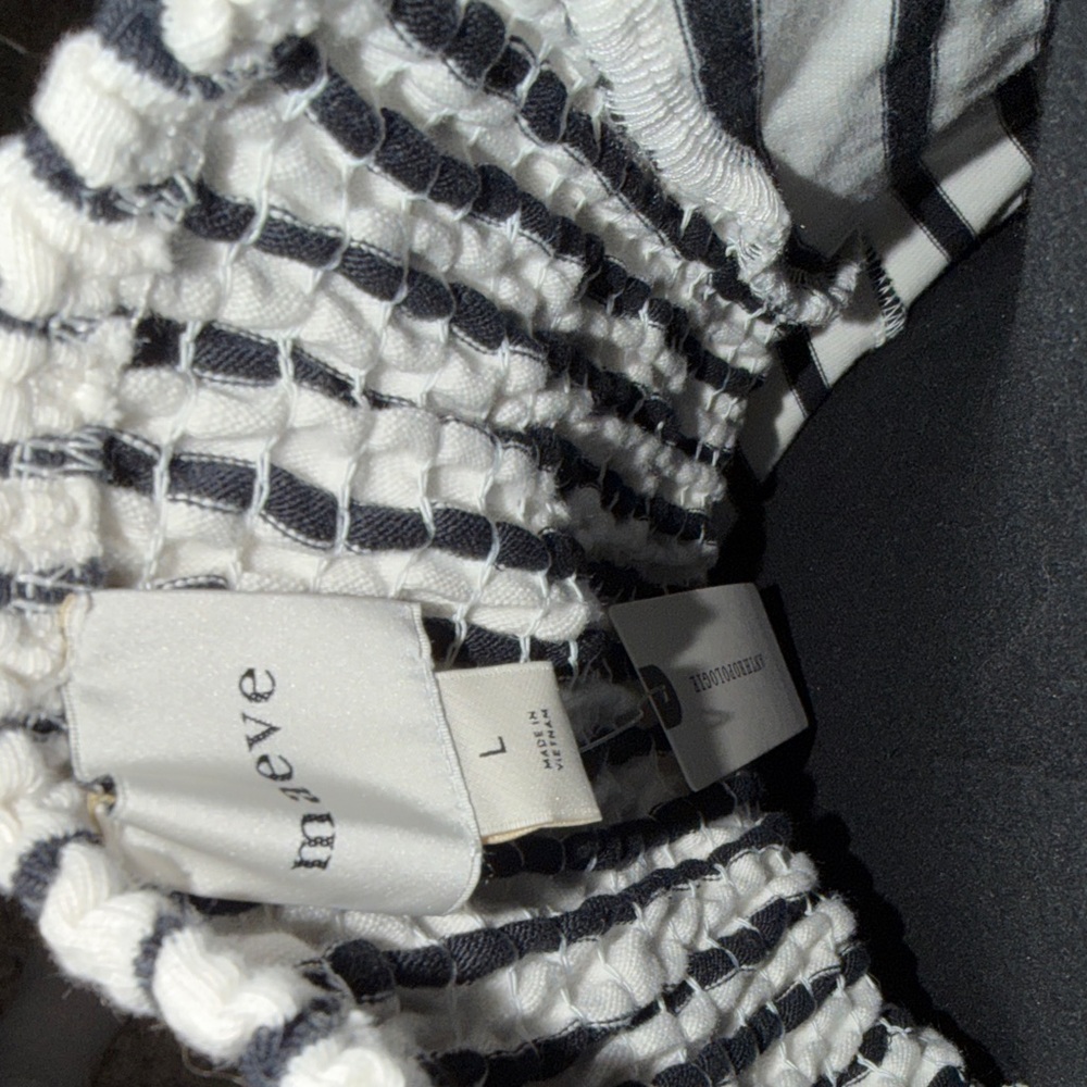 Maeve Black and White Striped Blouse - Picture 4 of 5